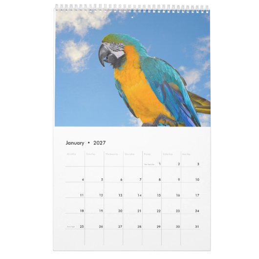 Gemengde dieren en vogels Kalender (Jan 2027)