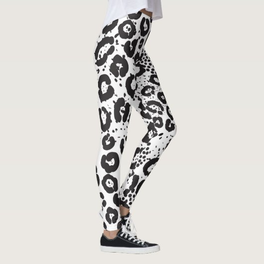 Gemengde dierenprint Snow Leopard Cheetah Leggings (Rechts)