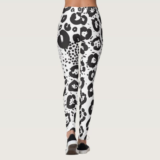 Gemengde dierenprint Snow Leopard Cheetah Leggings (Achterkant)