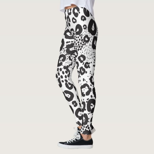 Gemengde dierenprint Snow Leopard Cheetah Leggings (Links)