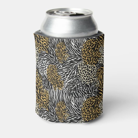 Gemengde dierenprint Zebra Leopard Tiger Gemengde  Blikjeskoeler (Blikje Achterkant)