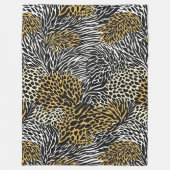 Gemengde dierenprint Zebra Leopard Tiger Gemengde Fleece Deken (Voorkant)