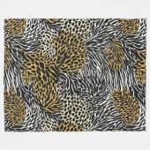 Gemengde dierenprint Zebra Leopard Tiger Gemengde Fleece Deken (Voorkant (Horizontaal))