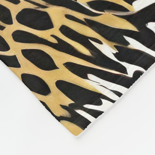 Gemengde dierenprint Zebra Leopard Tiger Gemengde Fleece Deken (Hoek)