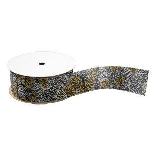 Gemengde dierenprint Zebra Leopard Tiger Gemengde  Grosgrain Lint