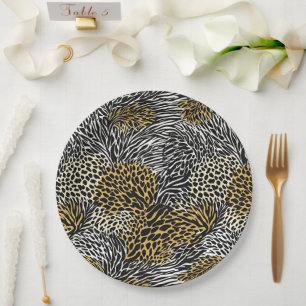 Gemengde dierenprint Zebra Leopard Tiger Gemengde Papieren Bordje