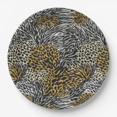 Gemengde dierenprint Zebra Leopard Tiger Gemengde Papieren Bordje (Voorkant)