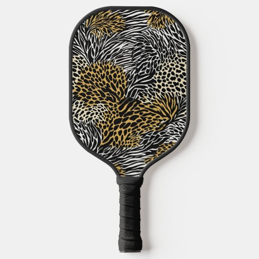 Gemengde dierenprint Zebra Leopard Tiger Gemengde  Pickleball Paddle (Voorkant)