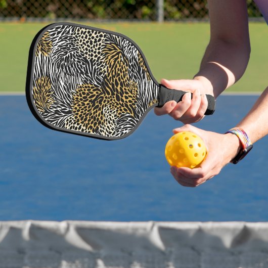 Gemengde dierenprint Zebra Leopard Tiger Gemengde  Pickleball Paddle (Insitu)