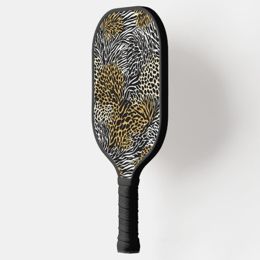 Gemengde dierenprint Zebra Leopard Tiger Gemengde  Pickleball Paddle (Links)