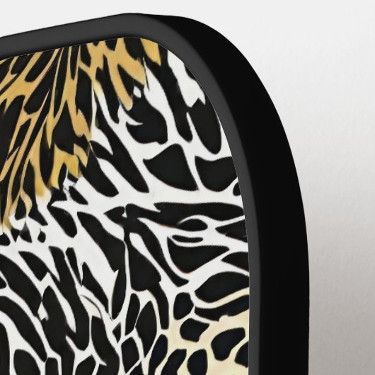 Gemengde dierenprint Zebra Leopard Tiger Gemengde Pickleball Paddle (Links Detail)