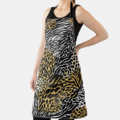 Gemengde dierenprint Zebra Leopard Tiger Gemengde Schort (Insitu)