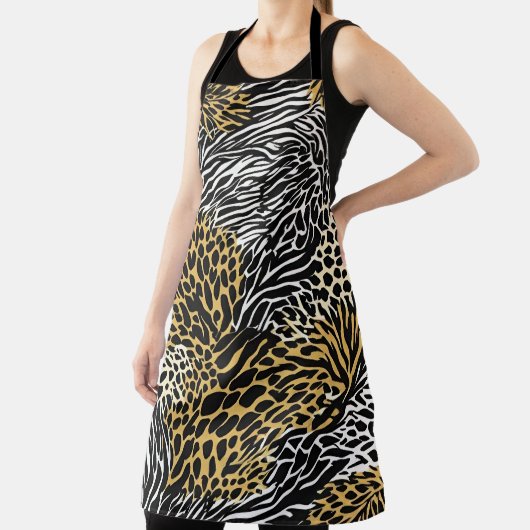 Gemengde dierenprint Zebra Leopard Tiger Gemengde  Schort (Insitu)