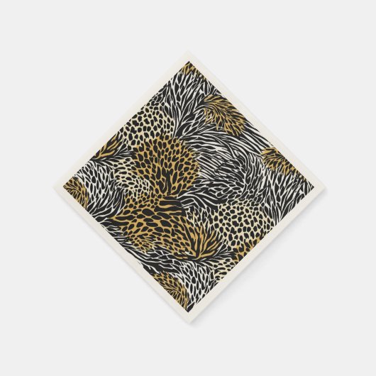 Gemengde dierenprint Zebra Leopard Tiger Gemengde  Servet (Hoek)