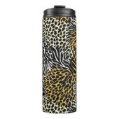 Gemengde dierenprint Zebra Leopard Tiger Gemengde  Thermosbeker (Voorkant)