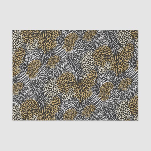 Gemengde dierenprint Zebra Leopard Tiger Gemengde  Tissuepapier (Voorkant)