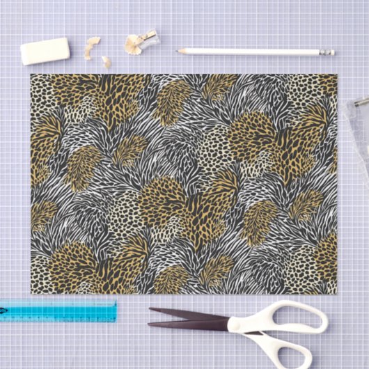 Gemengde dierenprint Zebra Leopard Tiger Gemengde Tissuepapier (Craft)
