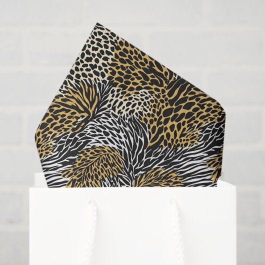 Gemengde dierenprint Zebra Leopard Tiger Gemengde Tissuepapier (Cadeauzakje)