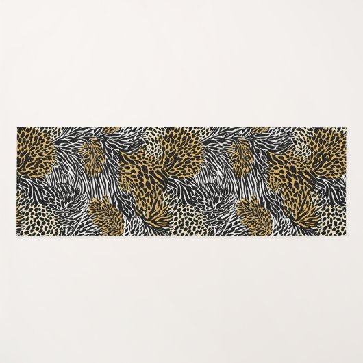 Gemengde dierenprint Zebra Leopard Tiger Gemengde  Yogamat (Voorkant (horizontaal))