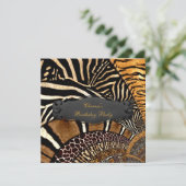 Gemengde dierlijke afdrukken Gold Black 3 Kaart (Staand voorkant)