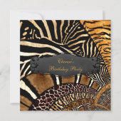 Gemengde dierlijke afdrukken Gold Black 3 Kaart (Voorkant)