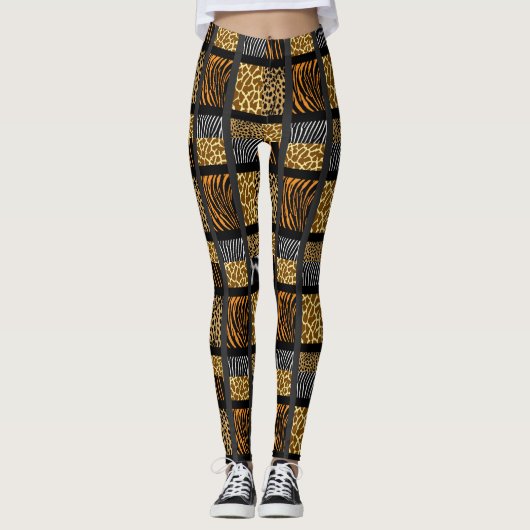 Gemengde dierlijke afdrukken leggings (Voorkant)