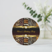 Gemengde dierlijke afdrukken op zaterdag Gold Blac Kaart (Staand voorkant)