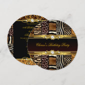 Gemengde dierlijke afdrukken op zaterdag Gold Blac Kaart (Voorkant / Achterkant)