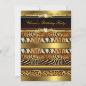 Gemengde dierlijke afdrukken op zaterdag Gold Blac Kaart (Voorkant)