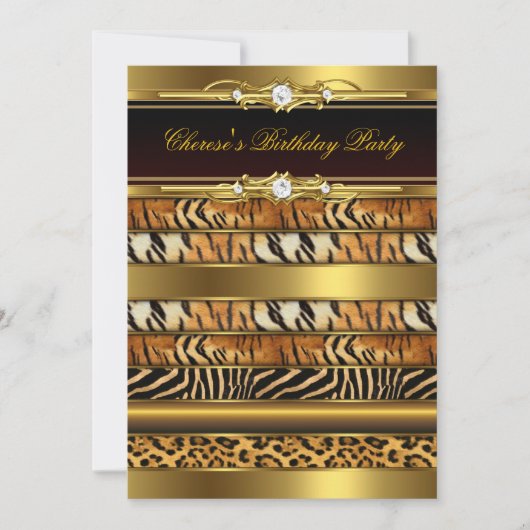 Gemengde dierlijke afdrukken op zaterdag Gold Blac Kaart (Voorkant)