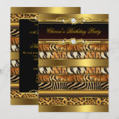 Gemengde dierlijke afdrukken op zaterdag Gold Blac Kaart (Voorkant / Achterkant)