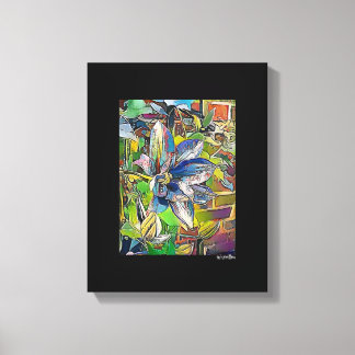 Gemengde Digitale Media Zwart Verpakte Canvaskunst Canvas Afdruk