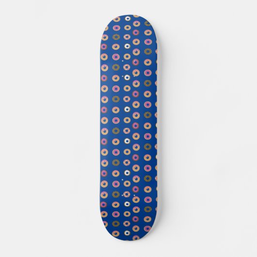 Gemengde Donuts Patroonnaam Blauw Skateboard (Voorkant)