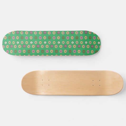 Gemengde Donuts Patroonnaam Groene Skateboard (Horizontaal)