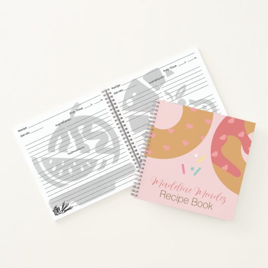 Gemengde donuts Sweets Roze Baker Recipe Notitiebo Notitieboek (Binnen)