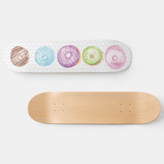 Gemengde Donuts Waterverf naam Sprinkles Skateboar Persoonlijk Skateboard (Horizontaal)