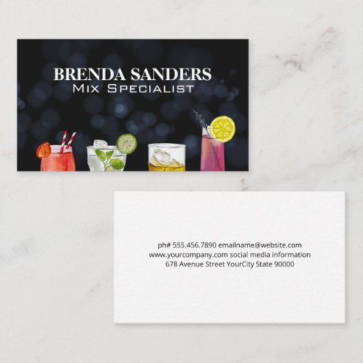 Gemengde Dranken Assortiment Visitekaartje (Voorkant / Achterkant)