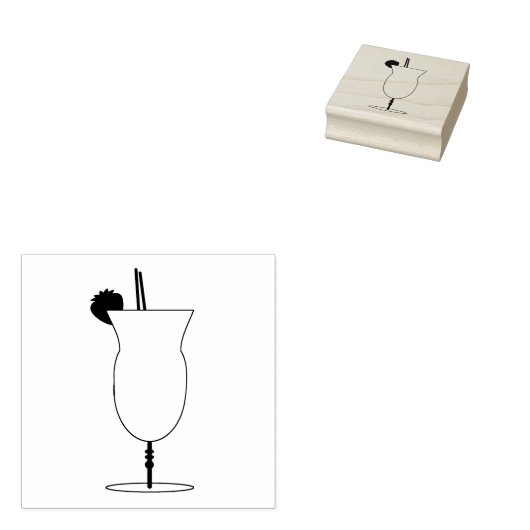 Gemengde Drink Cocktail Art Stamp Rubberstempel (Gestempeld)