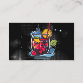 Gemengde Drink Logo | Mixology Bartender Visitekaartje (Achterkant)