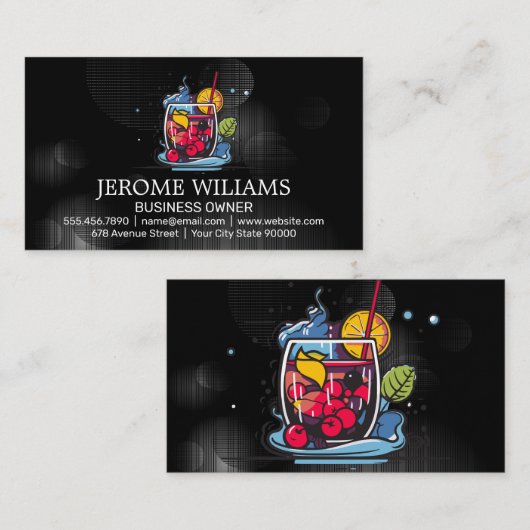 Gemengde Drink Logo | Mixology Bartender Visitekaartje (Voorkant / Achterkant)