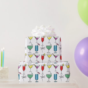 Gemengde Drinken Cocktails Verpakkingspapier Cadeaupapier