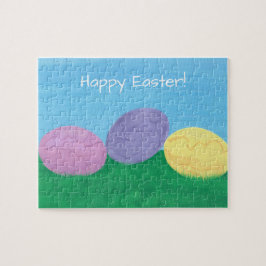 Gemengde eieren in gras Happy Easter Puzzles Legpuzzel