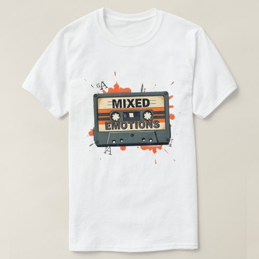 Gemengde emoties cassette T-shirt (Design voorkant)
