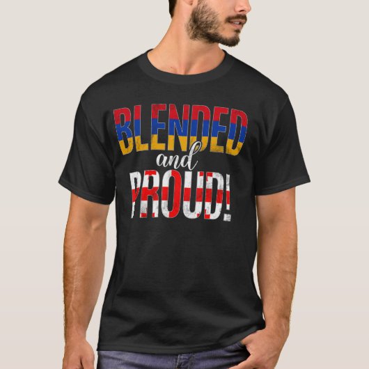 Gemengde en trotse nationaliteit half Armeens half T-shirt (Voorkant)