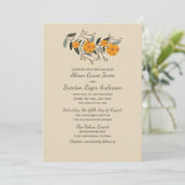 Gemengde families Beige Floral Wedding Kaart (Staand voorkant)