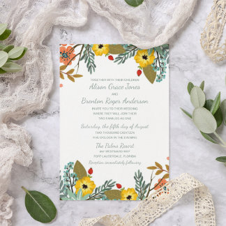 Gemengde families Garden Floral Wedding Kaart