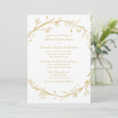 Gemengde families Gold Wreath Wedding Invitation Kaart (Staand voorkant)