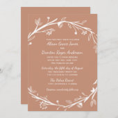 Gemengde families Terracotta Wedding Invitation Kaart (Voorkant / Achterkant)