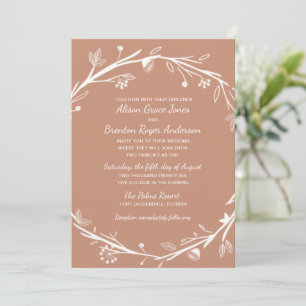 Gemengde families Terracotta Wedding Invitation Kaart