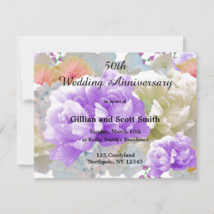 Gemengde Floral 50th Wedding Jubileum Kaart